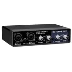 TEYUN Q-22 Audio Interface Placa De Som Com Monitoramento Guitarra Elétrica Live Recording Placa De Som Profissional