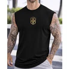 Regata Oversized Brasil Copa 100% Algodao Lançamento Academia Treino Camiseta Fitness Streetwear