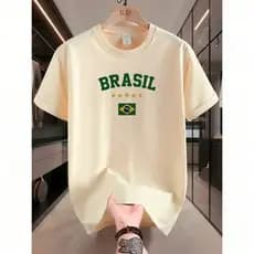 Camiseta Estampa do Brasil Camisa Fãs de Futebol 100% Algodão Premium Copa