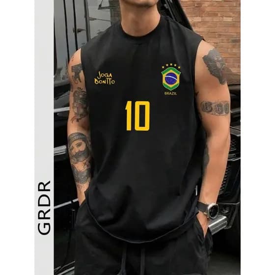 Regata Machão Streetwear Camisa Oversized Longline BRASIL Verão Malha 100% Algodão Premium