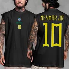Camiseta Regata Machao OVERSIZED Neymar Jr Njr Brasil 10 Seleçao Brasileira Unissex