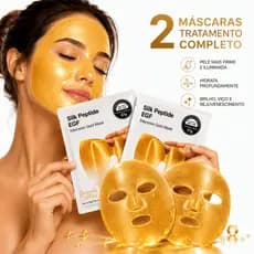 KIT 2 Máscara Facial Skin Care Corena Hidratante Gold Silk Peptide EGF Colágeno