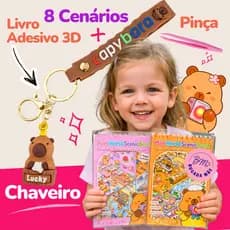 Livro de Adesivos Capivara 3D Interativo para Montar Cenários com Pinça DIY