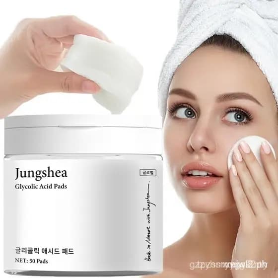 JUNGSHEA Glycolic Acid exfoliate Pads for Acne, AHA pads Blackheads & Whiteheads - Reduce Pimples & Clogged Pores - AHA