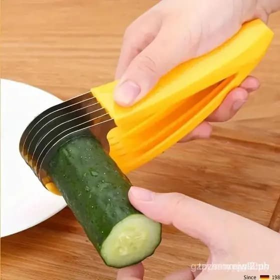 Cortador Multifuncional de Aço Inoxidável para Banana e Pepino, 1 Unidade, Cortador Manual Portátil de Frutas e Vegetais