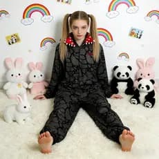 Macacão de Pijama com Capuz de Planta Carnívora de Stranger Things para Homens e Mulheres, Fantasia para Festa de Natal,