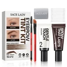 SACE LADY Kit de Tintura para Sobrancelhas, Conjunto de Pasta para Tingir Sobrancelhas à Prova d'Água e Resistente ao Su