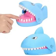 Brinquedos de Dentes de Tubarão para Morder os Dedos, Jogos Interativos de Morder os Dedos para Crianças e Bebês (Azul)