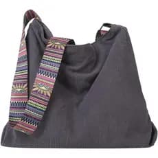 Bolsa Tote de Corduroy para Mulheres, Grande, Estilo Hobo, Bolsa de Ombro Casual Boho BDUI TPRA