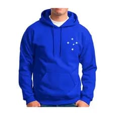 Blusa Moletom Cruzeiro Estrelas de Frio Capuz e Bolso Casaco Esportivo Time de Futebol CFC