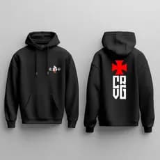 Moletom Vasco da Gama Masculino Capuz Blusa Frio de Time Vasco Cruzmaltino Oficial Torcedor Carioca Confortável