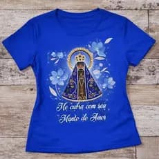 Camisa Feminina Básica Religiosa Nossa Senhora Aparecida Blusinha Confortável Cristã Camiseta Premium Street