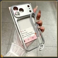 Capa De Telefone Acrílica Transparente Com Cordão Grátis Para iPhone 17 Air 16 15 14 13 12 11 Pro Max Plus Moldura De TP