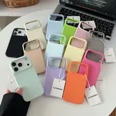 Capa De Silicone Líquido Com Controle De Botão De Câmera Para iPhone 17 17 Pro Max 16 Plus 17 Candy Color Matte Soft Bac