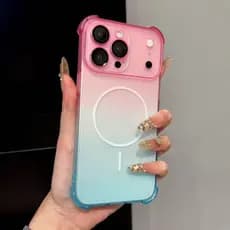 Luxo Gradiente Macio TPU Caso Para iPhone 17 Ar 16E 16 15 14 13 12 11 Pro Max 17Pro iPhone17 Carga Magnética Sem Fio Cap