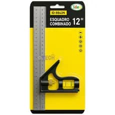 Régua De Cotovelo Esquadro Combinado Inox Com Nível Régua 30cm De 12 Polegadas Ferramenta Multifuncional