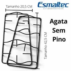 Kit 2 Grelhas para Fogão Esmaltec Topázio Ágata 4 Bocas Sem Pino 42,5x20,5cm Alta Resistência envio rápido