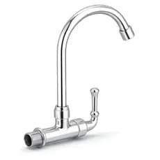 Torneira de Cozinha Parede Bica Móvel ABS Cromada Giratória 360° Resistente