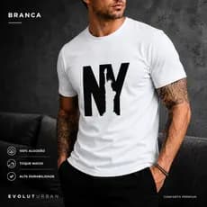 Camiseta Masculina NY New York Casual Streetwear Urbana Algodão Premium