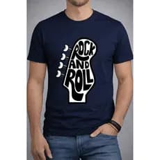 Rock And Roll Camiseta Básica Guitarra Casual