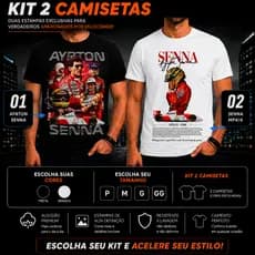 Kit 2 Camisetas Ayrton Senna Masculina Estampada Premium