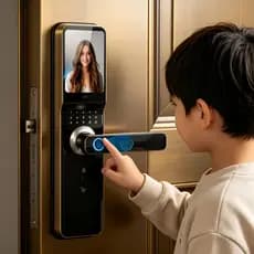 Fechadura Eletrônica Smart Door com Impressão Digital, Senha, Cartão NFC e Chave Mecânica fang