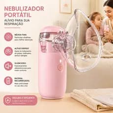 Inalador Ultra-Sônico Portátil Nebulizador Silencioso para Asma Ajustável para Adultos e Crianças