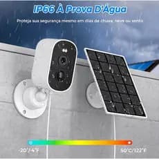 Câmera de segurança Com Painel Solar externa com Detecção de Movimento e Visão Noturna Capillum