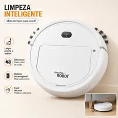 Robô Varredora Aspirador De Pó 1200PA Automática 3 Em 1 Limpeza Doméstica Robótico Inteligente E Silencioso