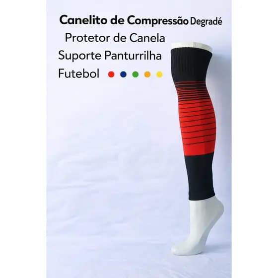 Canelito de Compressão Degrade Protetor de Canela Meiao de Futebol Canelito Suporte de Panturrilha