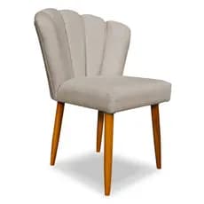 Cadeira Poltrona Pétala Decorativa Pétalas De Flor Sala De Estar Recepção Linho Pés Palito