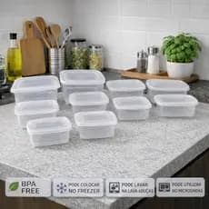 Pote Plástico / Kit 10 Potes Plástico Transparente PMG