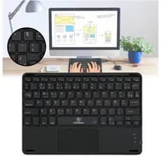 Teclado Bluetooth Portátil KA-690 com Touchpad Integrado e Conexão Bluetooth