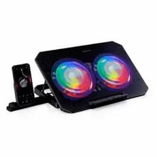 Suporte Notebook Base 2 Cooler Led Gamer USB Ajustável 17" com Suporte para Celular