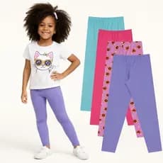 Kit 4 Legging Moda Infantil Menina Lote 4 Unidades Presente