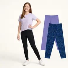 kit Legging Juvenil Menina Lote 2 Unidades Cores Sortidas