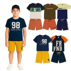 Kit Sortido Conjunto Juvenil Menino Confortável 5 Conjunto
