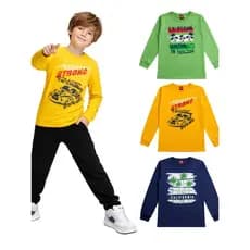 Kit 3 Camisetas Manga Longa Menino Juvenil -Meia Estação Outono Inverno - Combo 3 Camisetas Menino