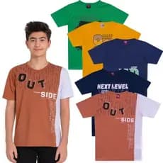 Kit 3 Camisetas Manga Curta Menino Juvenil -Meia Estação Outono Inverno - Combo 3 Camisetas Menino