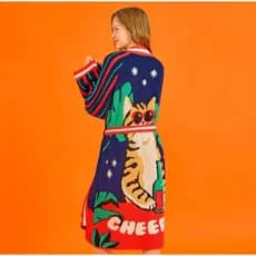 Wiggle Pocket Lounge Robe | Roupão Colorido Fofo Autêntico
