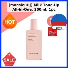 [monsieur j] All-in-One Milk Tone-Up , 200ml , 1 Unidade/Emulsão Coreana/Efeito Iluminador/100 % Genuíno Da Giant King