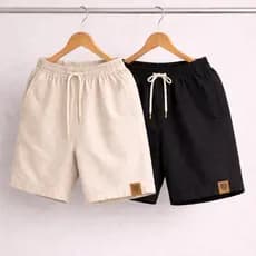 Shorts Masculinos em Linho Kit com 2 Peças | Leveza, Conforto e Praticidade