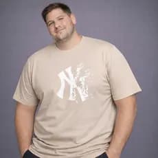 Camiseta Masculina Plus Size Estampa NY Estilo Urbano Moderna e Confortável