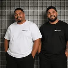 Kit 2 Camisetas Plus Size Masculina Estampada Premium Algodão Confortável Casual G1 G2 G3 G4