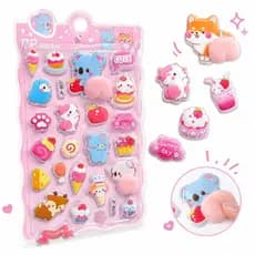 Adesivo 3D Bumbum Fofo  | Silicone Macio | Gruda em Caderno, Celular e Estojo | Presente Criativo