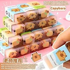 Kit Borracha Capivara Fatiável  | Fatiar e Brincar | Anti-stress e Fofa | Material Escolar Divertido