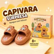 Borracha Surpresa Capivara Chinelo  | Formato de Sandália Fofa | Material Escolar Divertido