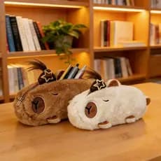 Estojo Organizador Capivara Cabeluda, Estampa Divertida e Fofa, Leve e Resistente para Estudantes