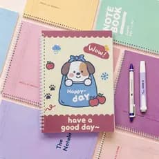 Caderno B5 Espiral Macio PP | Vários Estilos Fofos|72 Folhas | Para Escola, Trabalho e Presente