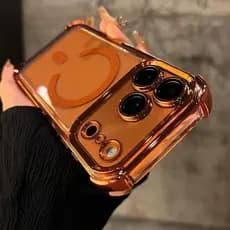 Capa transparente eletroplaqueada com airbag magnético à prova de quedas para iPhone 17 Pro Max